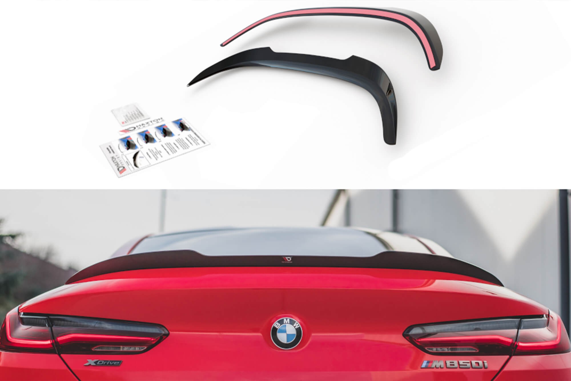 Спойлер Maxton Design за багажник на BMW M850I G15 след 2018 година, черен мат