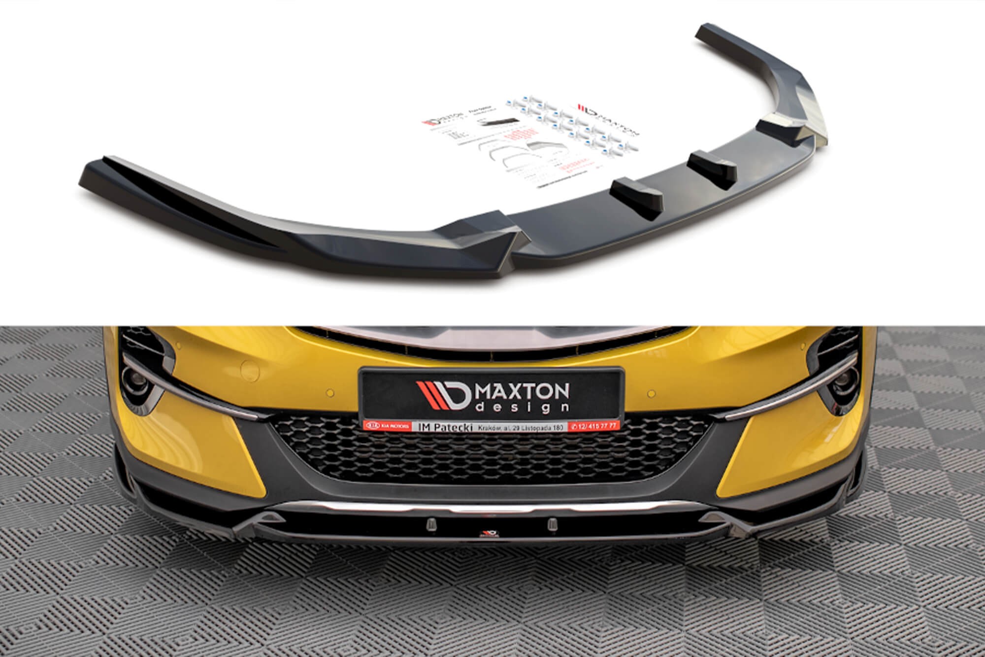 Спойлер Maxton Design за предна броня на Kia Xceed след 2019 година, черен мат