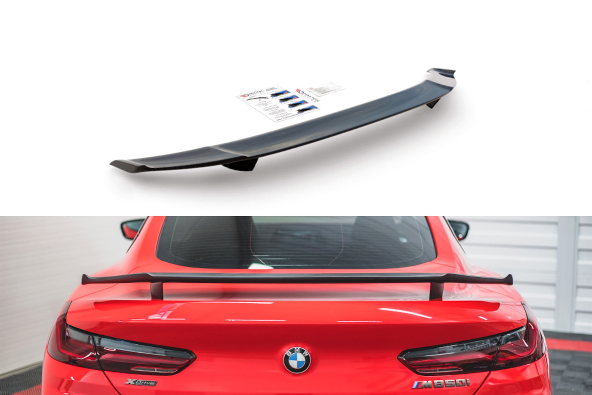 Спойлер Maxton Design за багажник на BMW 8 G15 след 2018 година, черен мат