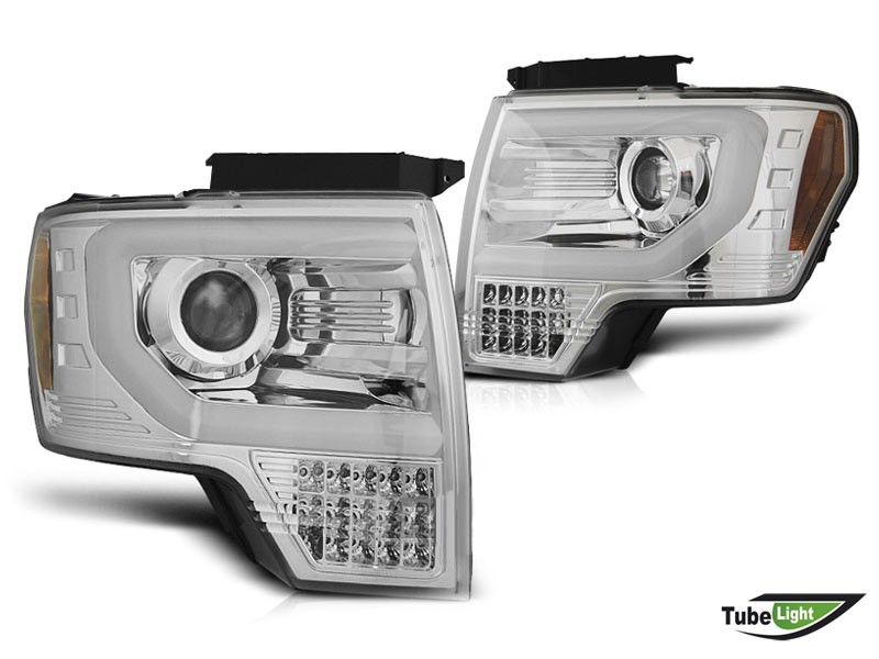 Комплект тунинг фарове за Ford F150 2008-2014 с хром основа, ляв и десен