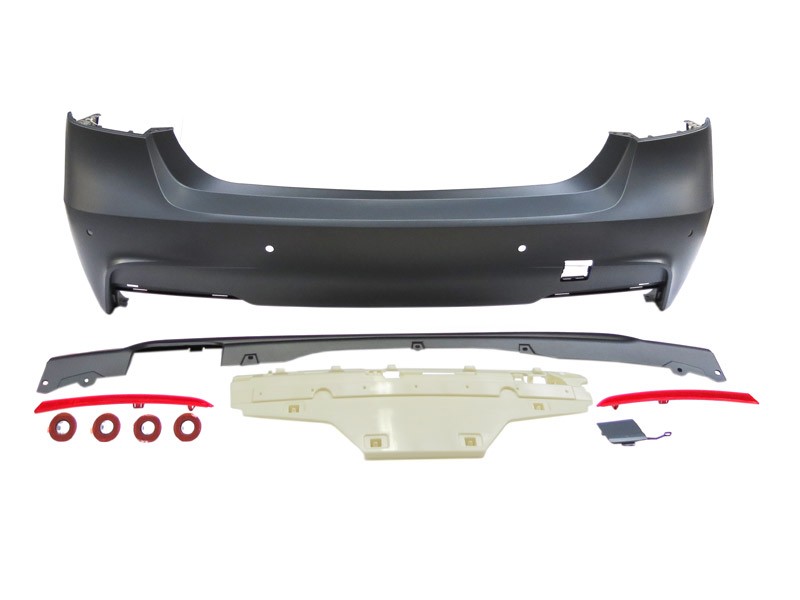 Задна M technik броня за BMW серия 3 F30 2011-2019 с PDC/1 дифузьор/2 накрайник -oo----