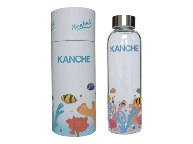 Стъклена бутилка Kanche с морски мотиви 500ml