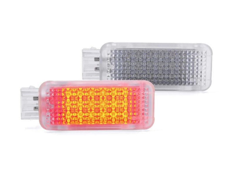 Комплект червени LED плафони за интериор на Audi A1, A3, A4, A5, A6, A7, A8, R8, TT, Q5, Q7, ляв и десен