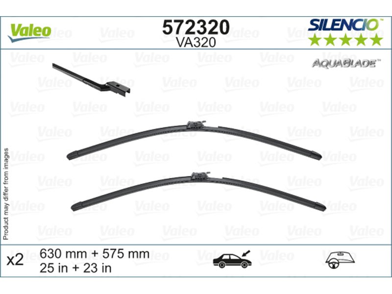 Комплект автомобилни чистачки VALEO AquaBlade VA320 630мм + 575мм