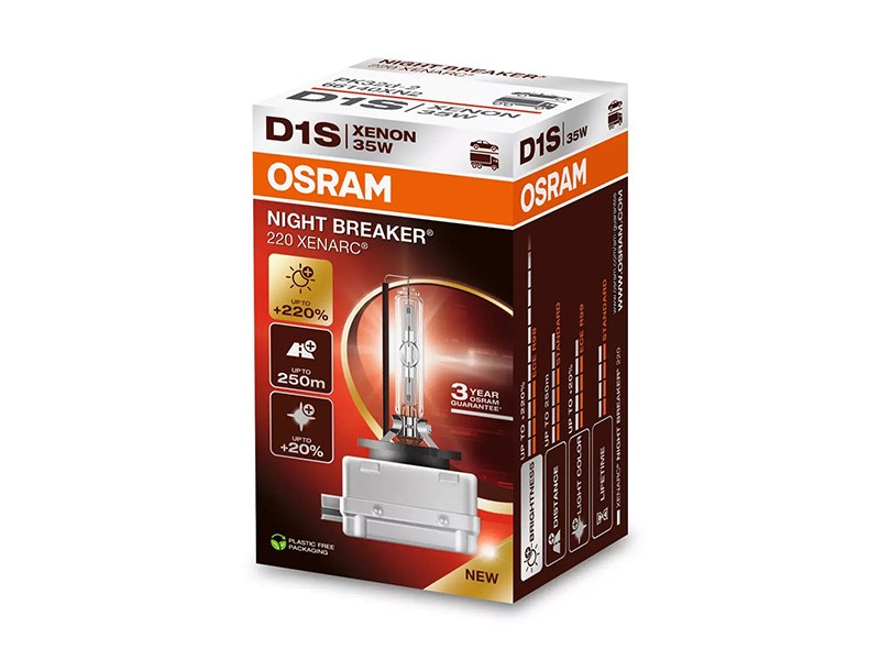 Ксенонова лампа Osram D1S Xenarc Night Breaker 220 85V, 35W, PK32D-2, 4500K, 3200lm