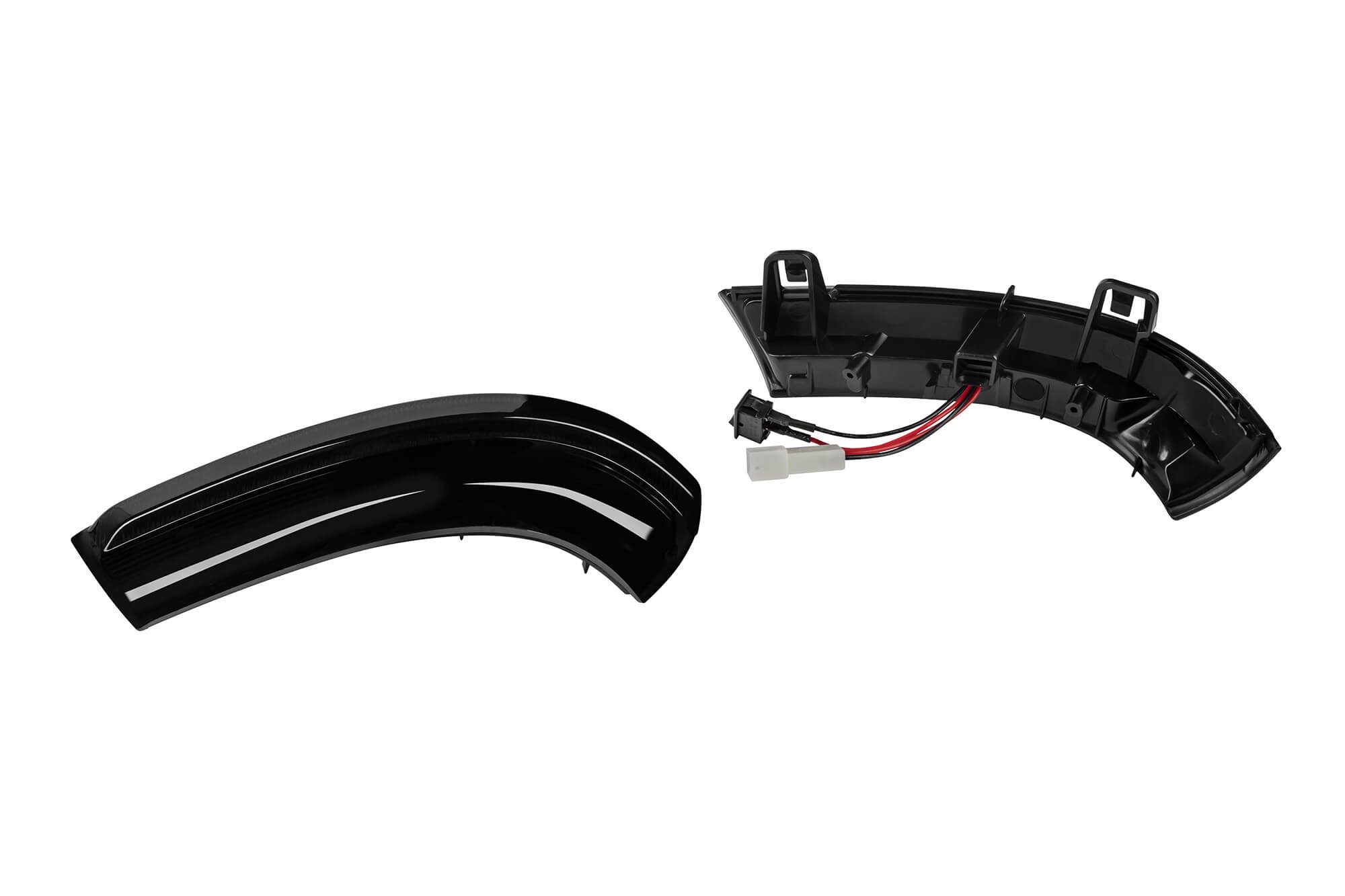 Тунинг LED динамични мигачи за странични огледала на VW Golf V, V plus, GTI, Jetta, EOS, T6 с опушена основа, ляв + десен