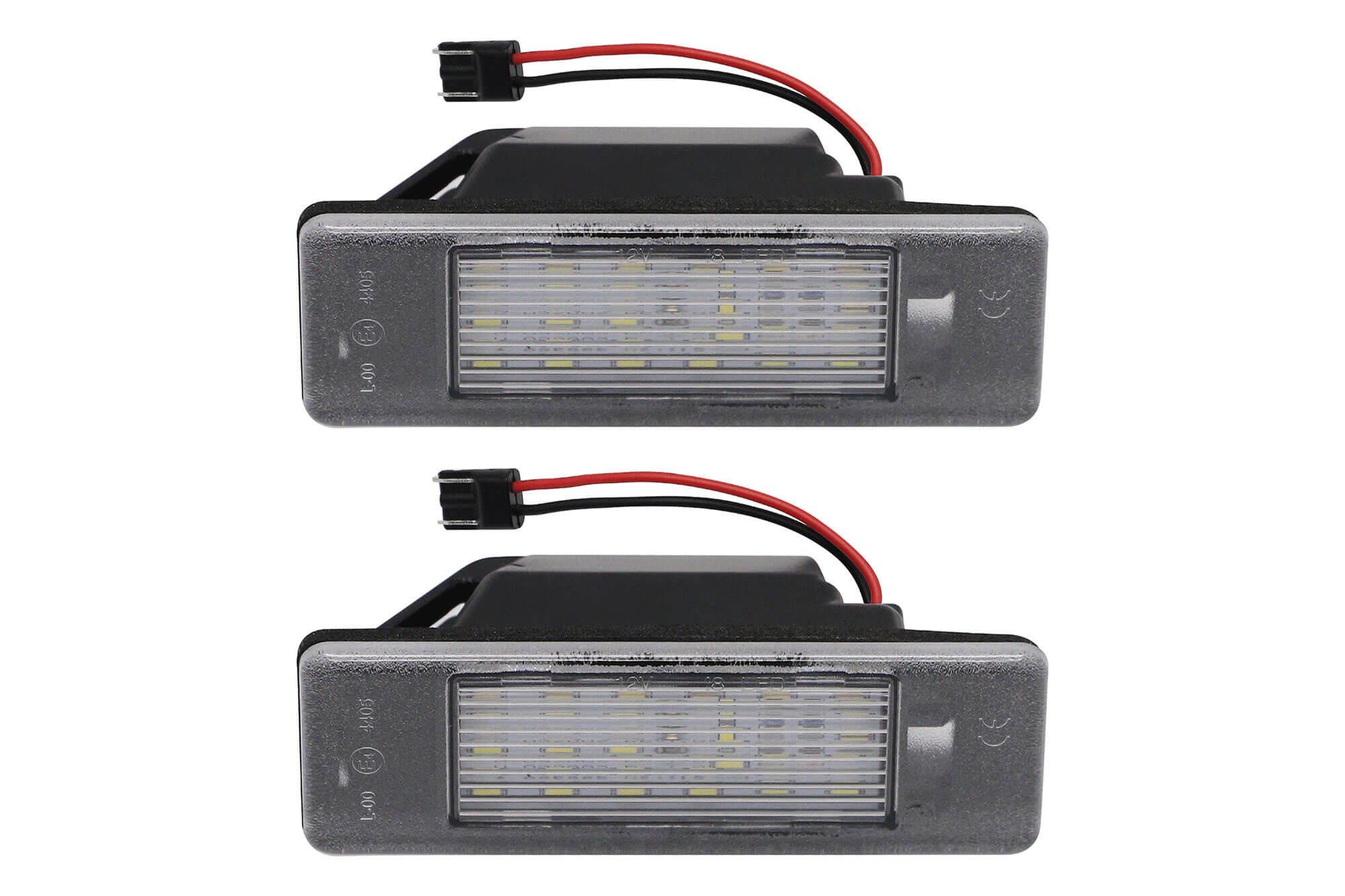 Комлект LED плафони за регистрационен номер на Nissan Juke 2011-2017, NV200 2013-2020, Tiida 2011-2016, X-trail 2007-2013, Qashqai 2017-2019, Infiniti Q50L 2014-2018