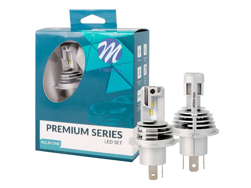 LED система M-tech Premium Series за фарове H4, H19 студено бяла светлина, 9-32V, 50W, 6500K, 5000LM, P43t