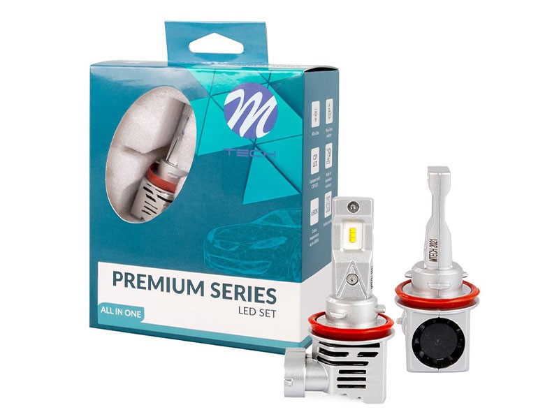 LED система M-tech Premium Series за фарове H8, H11, H16 студено бяла светлина, 9-32V, 50W, 6500K, 5000LM, PGJ19-2