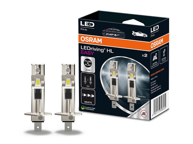 Комплект 2 броя LED крушки Osram Easy H1 12V, 9W, 6500K, 1100lm