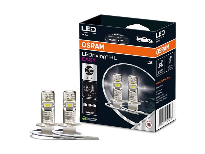 Комплект 2 броя LED крушки Osram Easy H3 12V, 8W, 6500K, 900lm