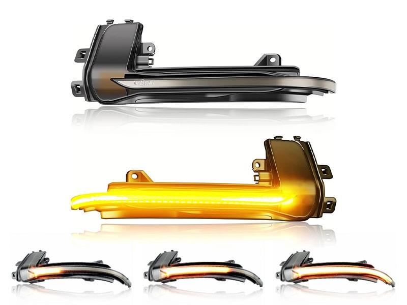 Тунинг LED динамични мигачи за странични огледала на Audi A3 8P 2011-2013, A4, S4, RS4 2010-2015, A5, S5 2010-2016,RS5 2013-2016 с опушена основа, ляв + десен