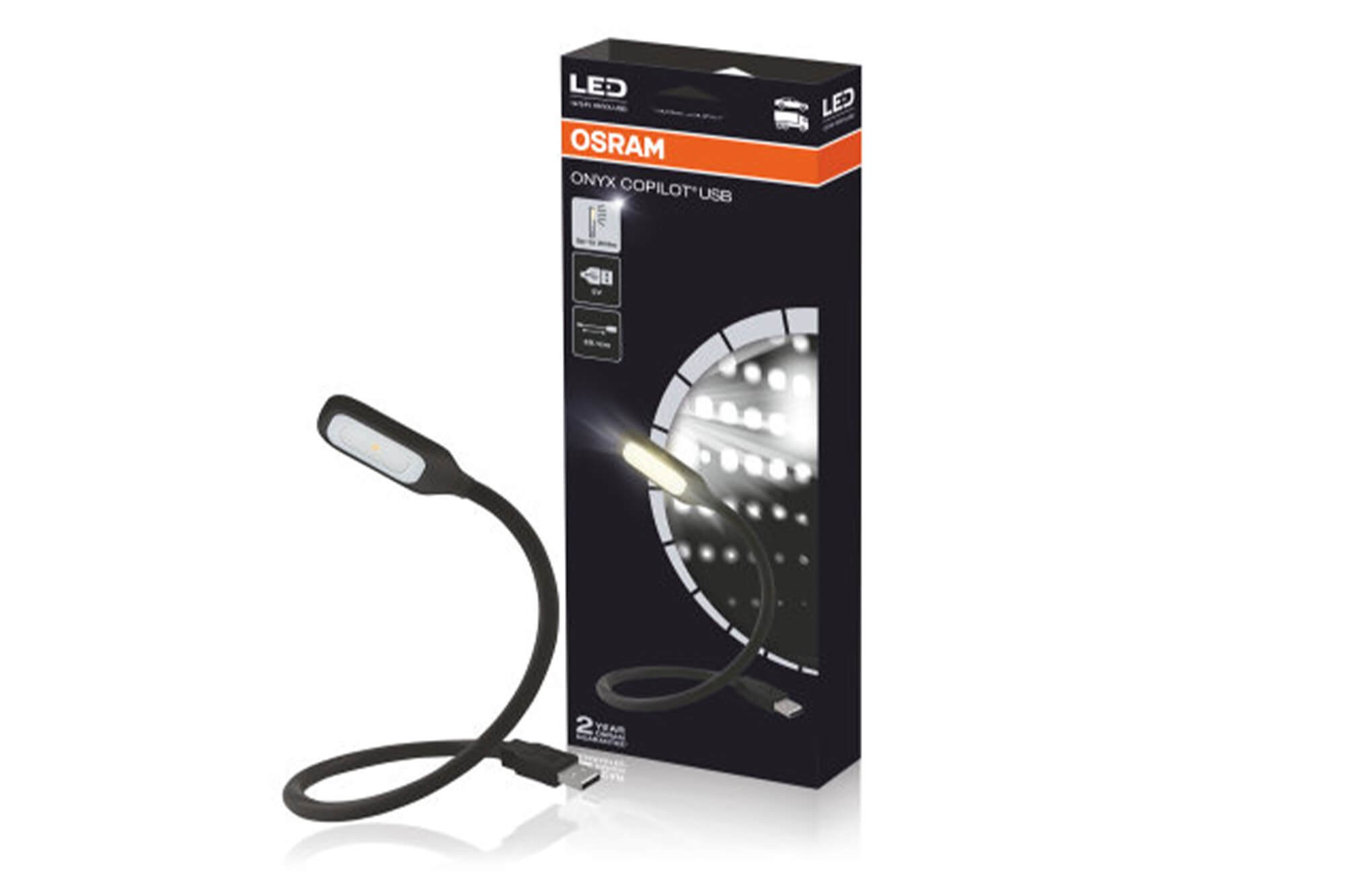 USB лампа Osram Onyx за интериора на автомобила, 0.5W, 3000K, 18lm, с топло бяла светлина