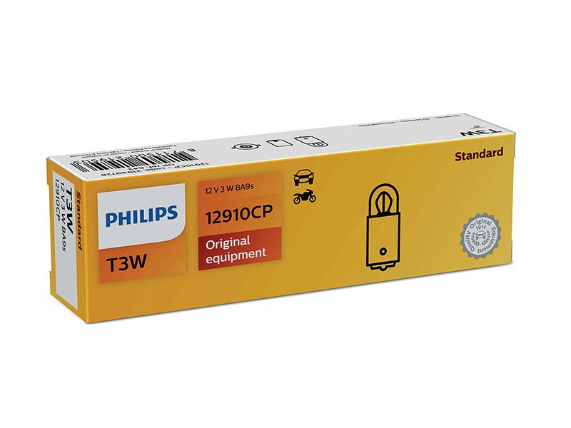 Халогенна крушка Philips T2W Standard 12V, 3W, BA9S, 1 брой