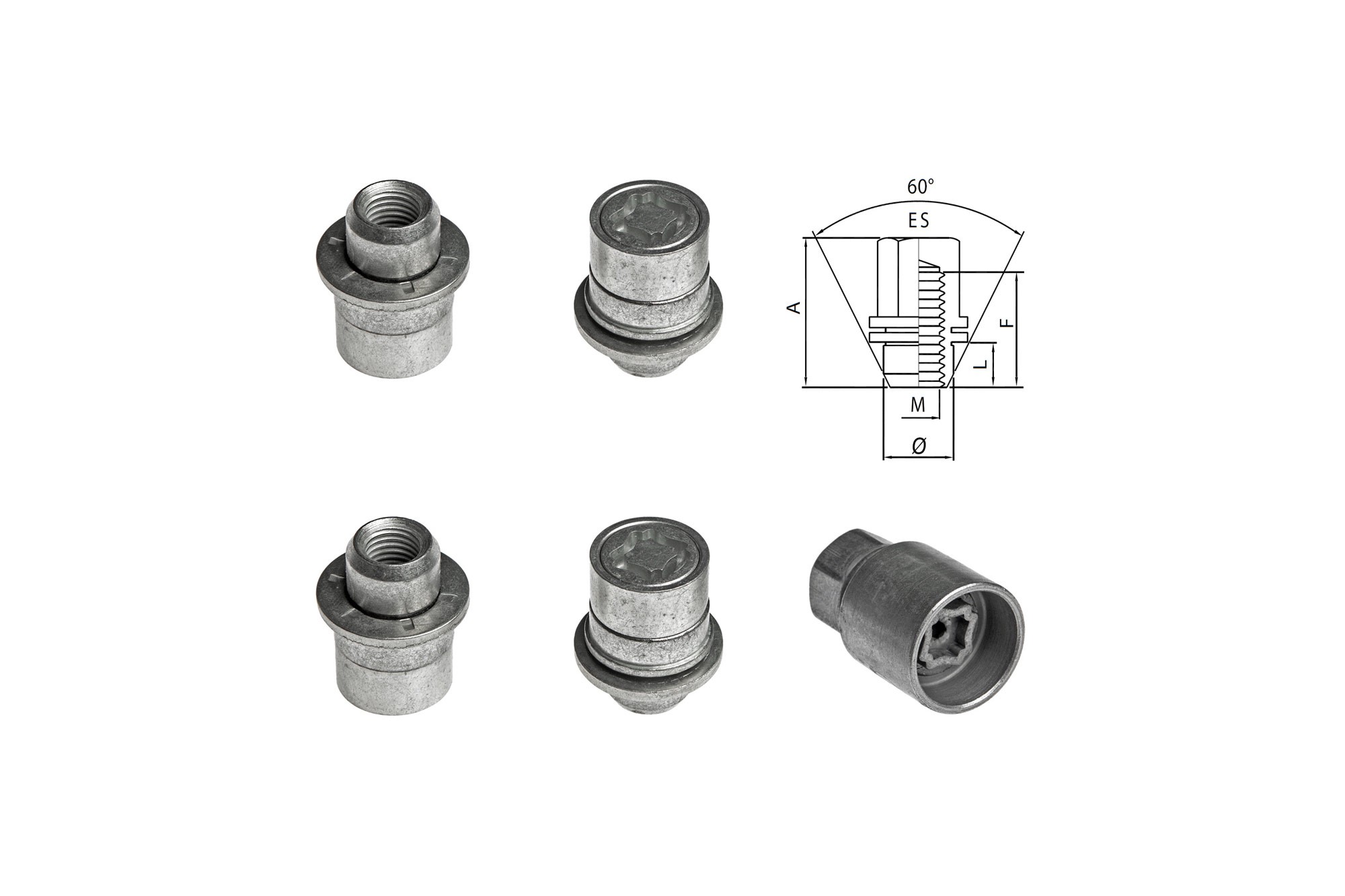 Комплект секретни гайки Farad серия Starlock M12 X 1.5/O18.5/A36/L12/ES21