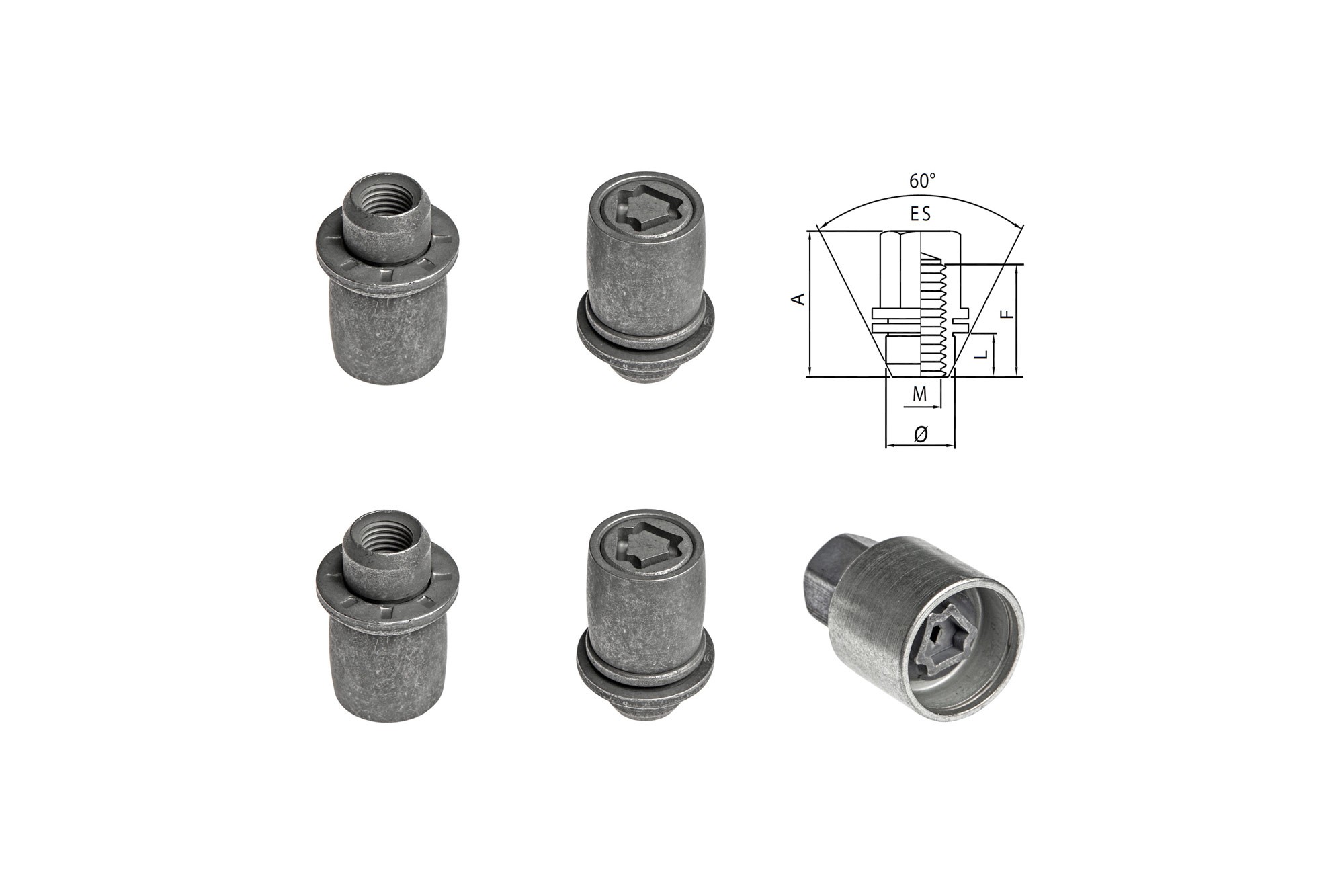 Комплект секретни гайки Farad серия Starlock M12 X 1.5/O18.5/F33/A44/L12/ES19
