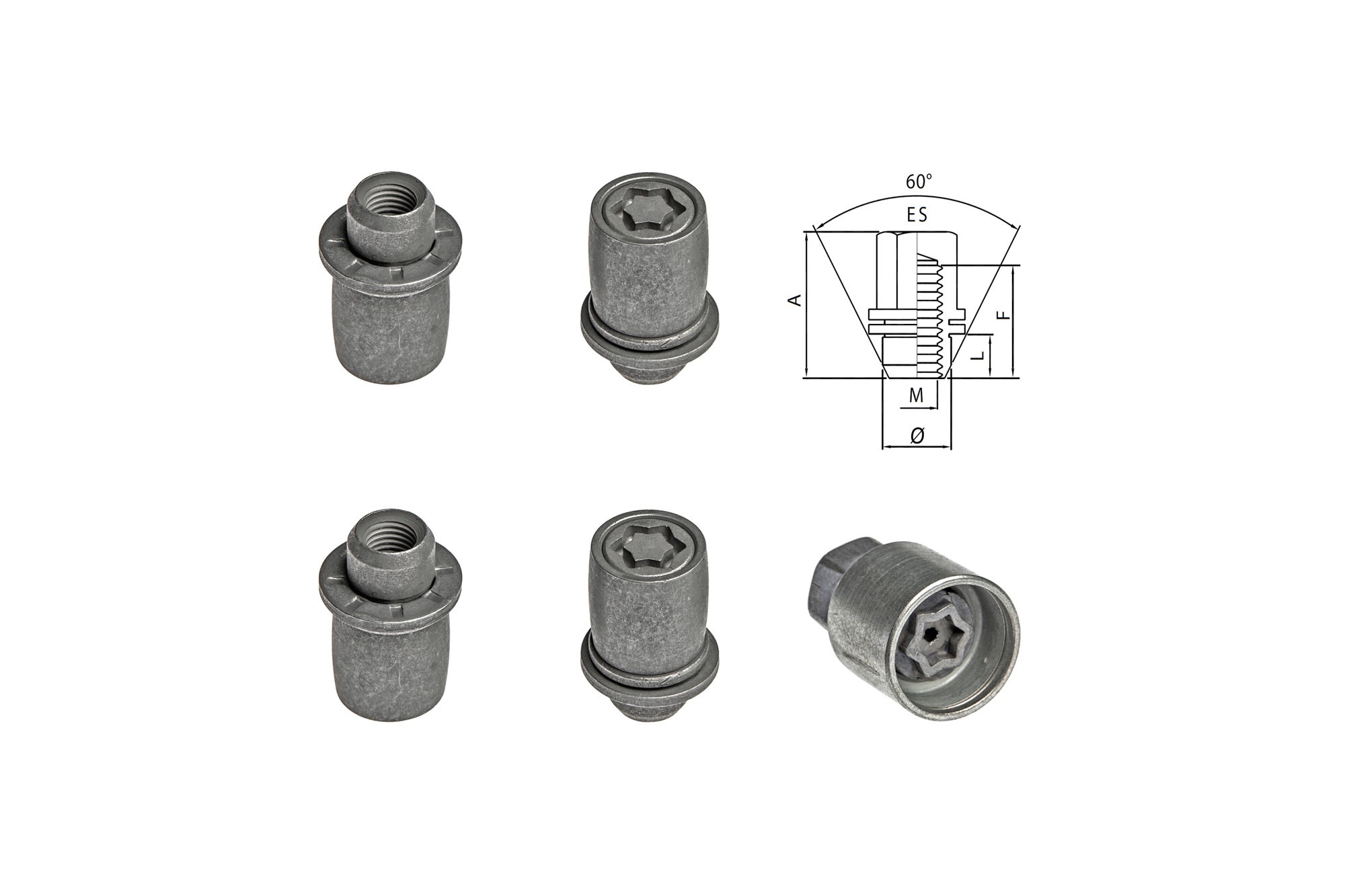 Комплект секретни гайки Farad серия Starlock M12 X 1.5/O18.5/F33/A44/L12/ES21