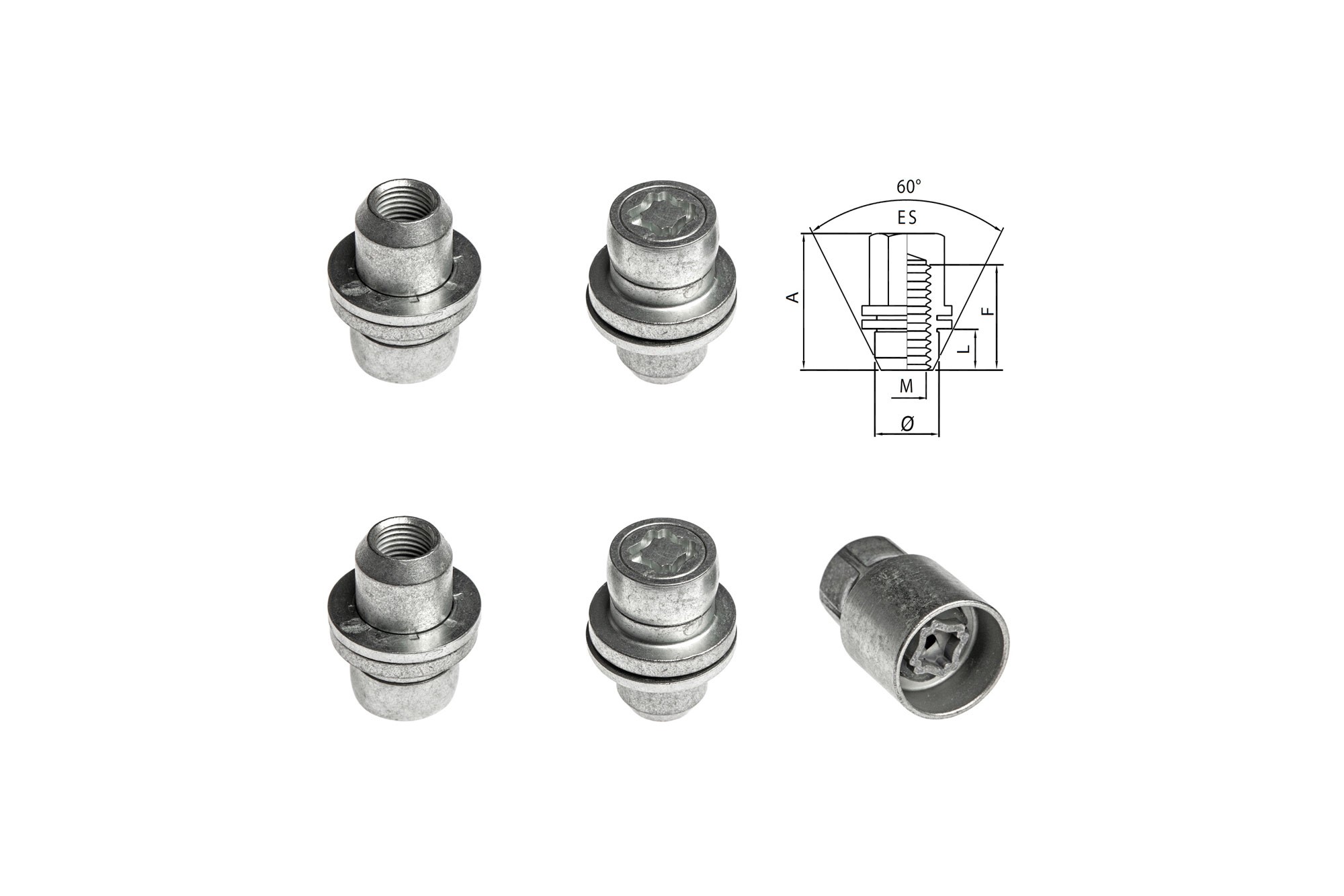 Комплект секретни гайки Farad серия Starlock M14 X 1.5/O22/F35/A46/L19/ES22