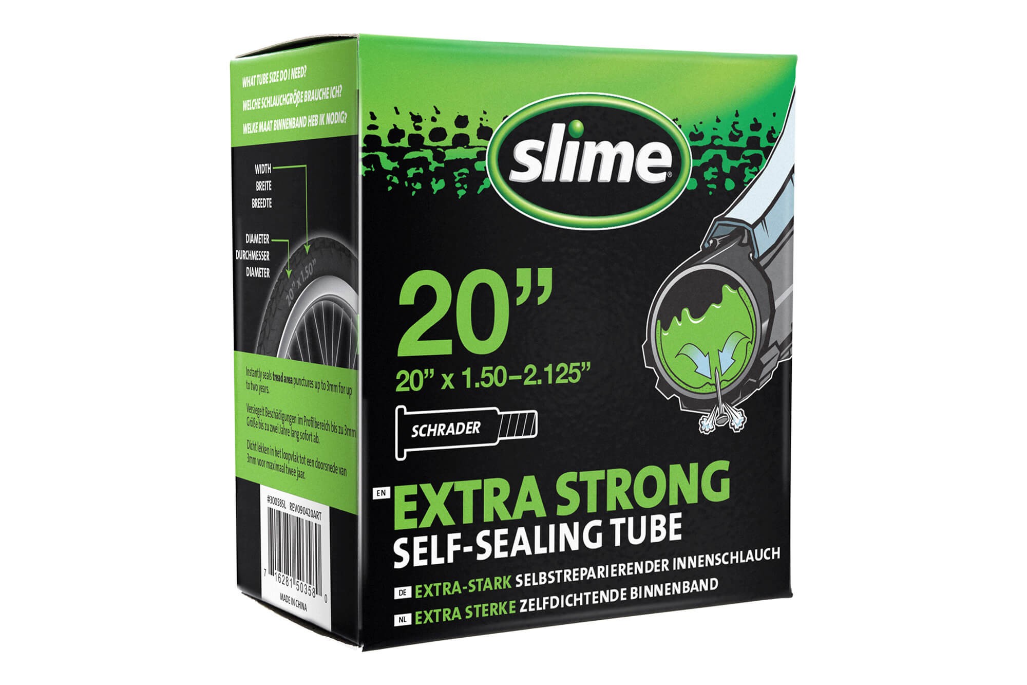 Slime вътрешна гума с уплътнител 20'' x 1.50 - 2.125'' - американски вентил