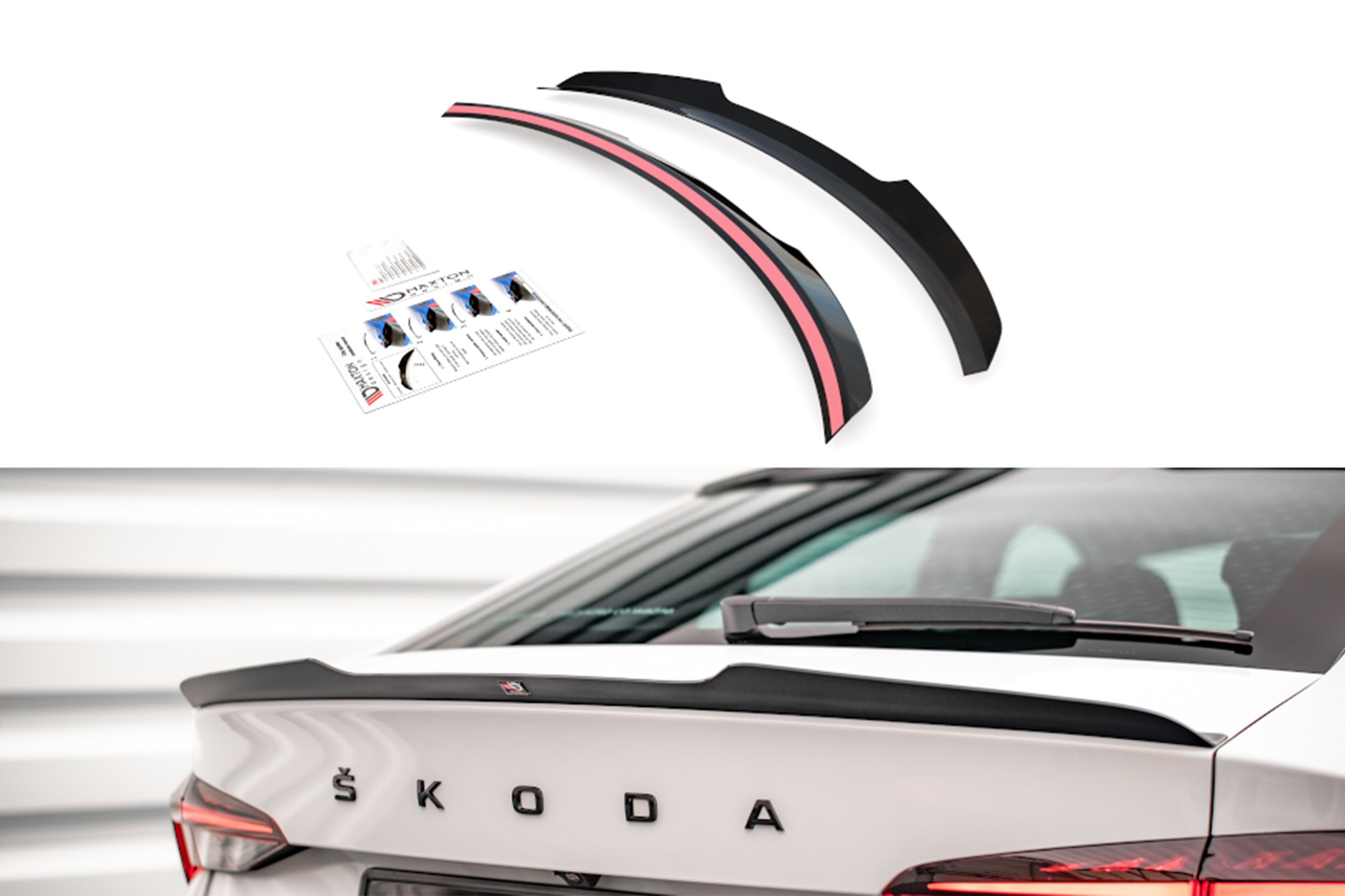 Спойлер Maxton Design за багажник на Skoda Octavia хечбек след 2019 година, черен лак
