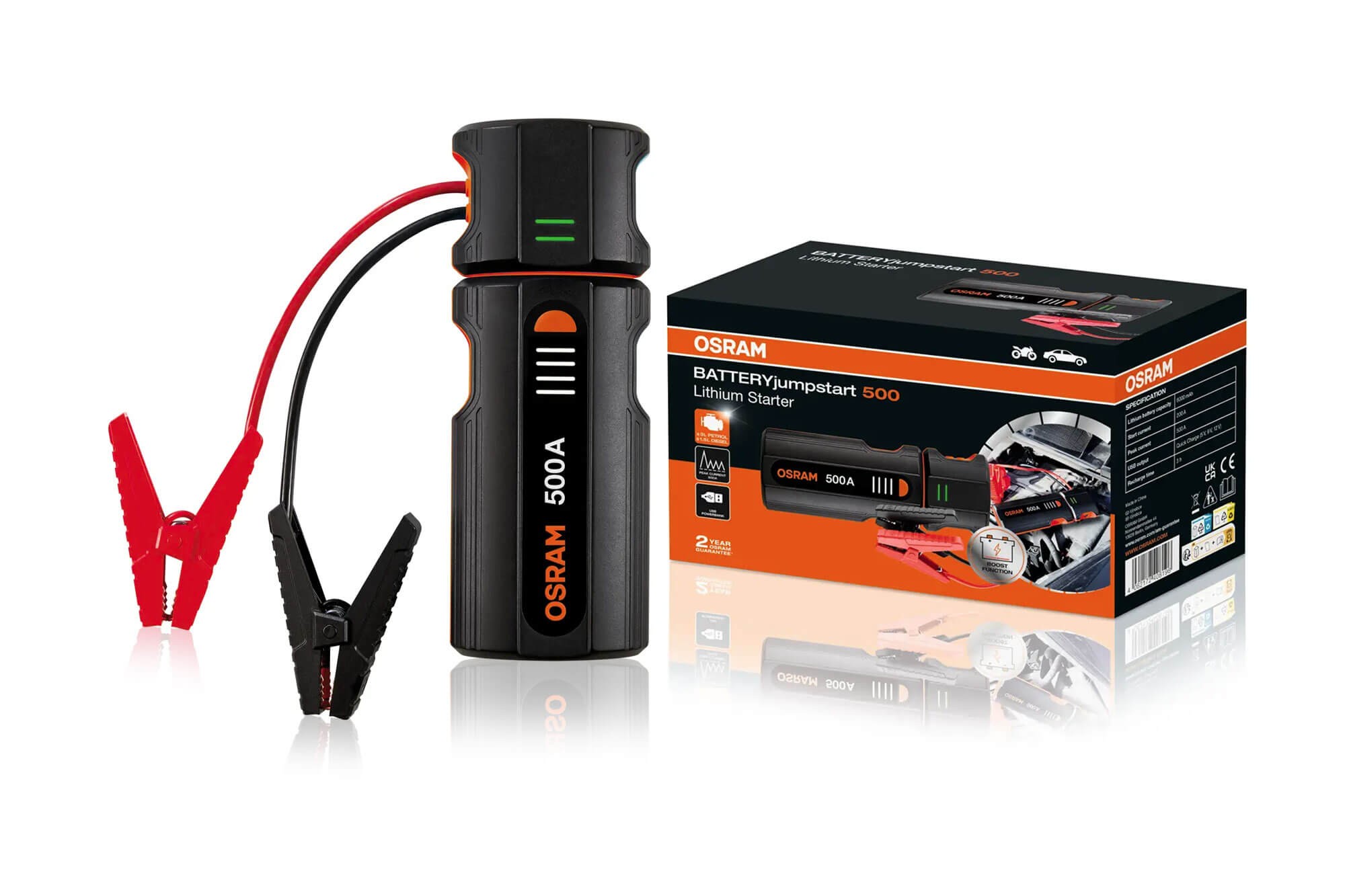 Външна батерия Osram BATTERYjumpstart 500 за стартиране на двигателя, 6000mAh, 12V, 200-500A