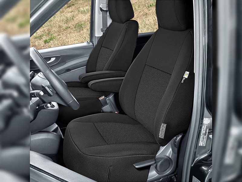 Тапицерия Kegel серия Ares за предни седалки на Mercedes Vito W447 след 2014 година с две единични седалки, цвят графит