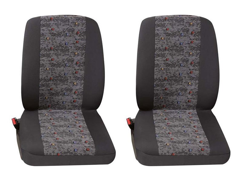 Тапицерия за седалки Petex Eco-Class модел Profi 3 за две единични седалки, сива с цветни орнаменти
