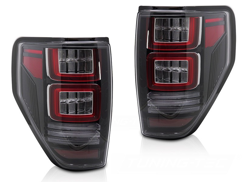Комплект тунинг LED стопове за Ford F150 2008-2014, с динамичен мигач, черна основа, ляв и десен