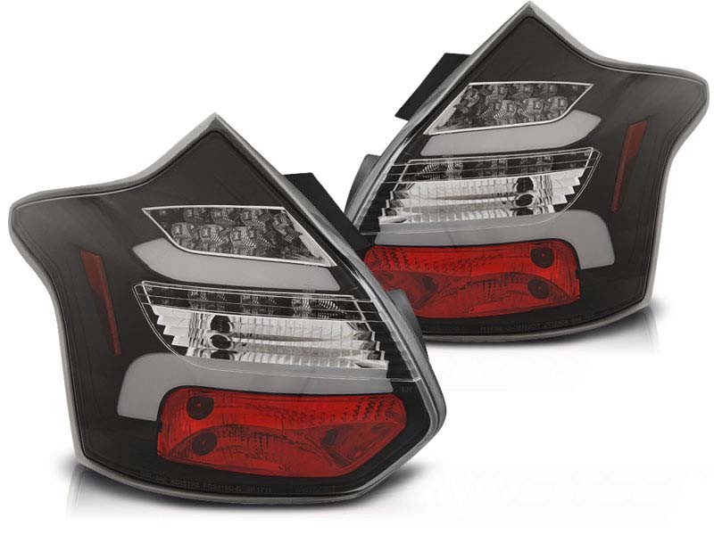 Комплект тунинг LED стопове за Ford Focus III хечбек 2011-10.2014 с черна основа , ляв и десен