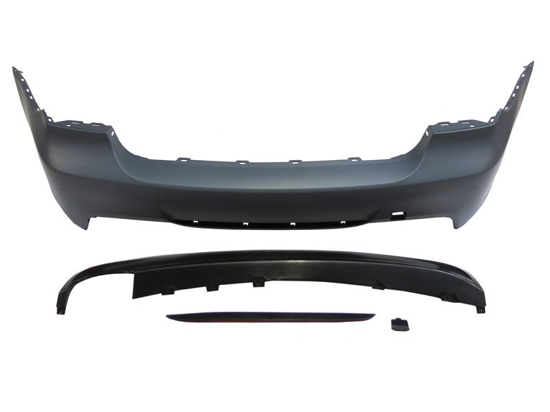 Задна M technik броня за BMW серия 3 E90 2008-2011 без PDC, единичен дифузьор с двоен накрайник -oo----