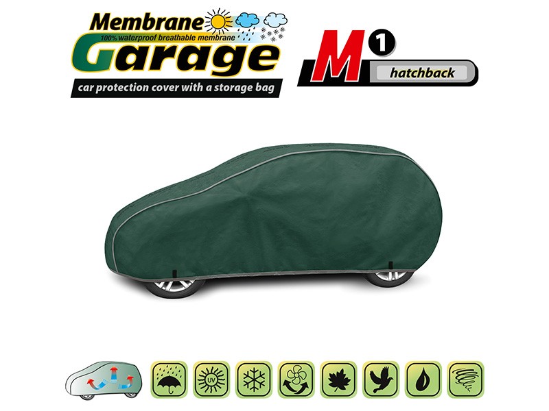 Покривало Kegel серия Membrane Garage размер M1 зелено за хечбек, 355-380x126-136cm