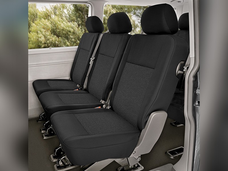 Тапицерия Kegel серия Ares Tailor Made 1+1+1 седалки за втори ред на Volkswagen T6 след 2015 година, черна
