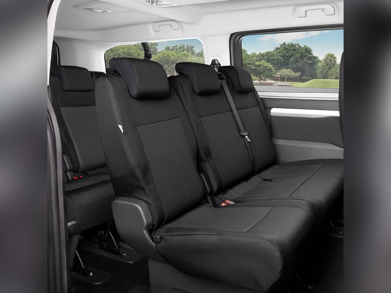 Тапицерия Kegel серия Tailor Made за седалки за втори или трети ред на Peugeot Expert, Traveller, Citroen Jumpy, Spacetourer, Toyota Proace, Proace Verso след 2016 година, Opel Vivaro, Zafira Life след 2019 година, черна
