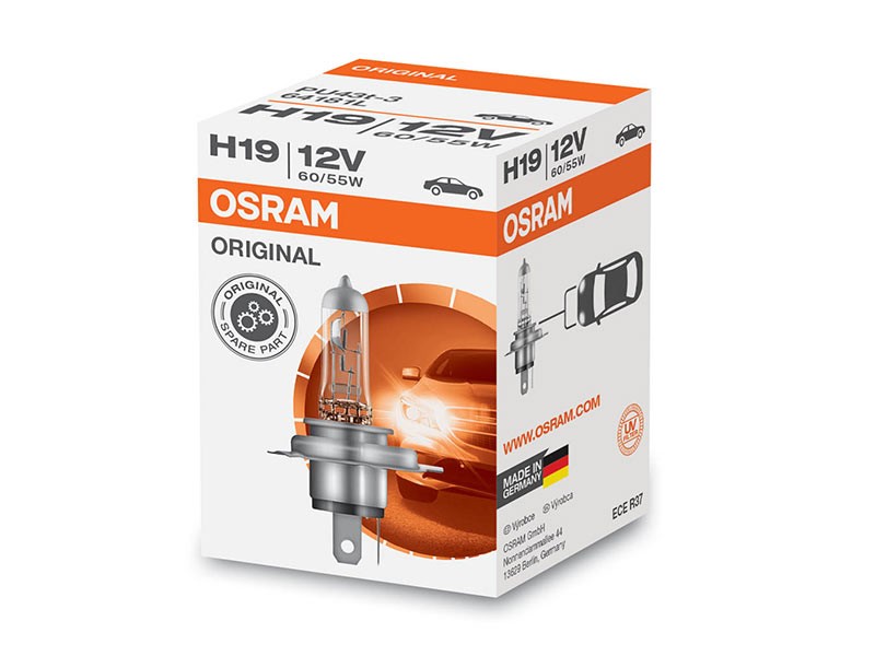 Халогенна крушка Osram H19 Original 12V, 60/55W, PU43t-3, 1 брой