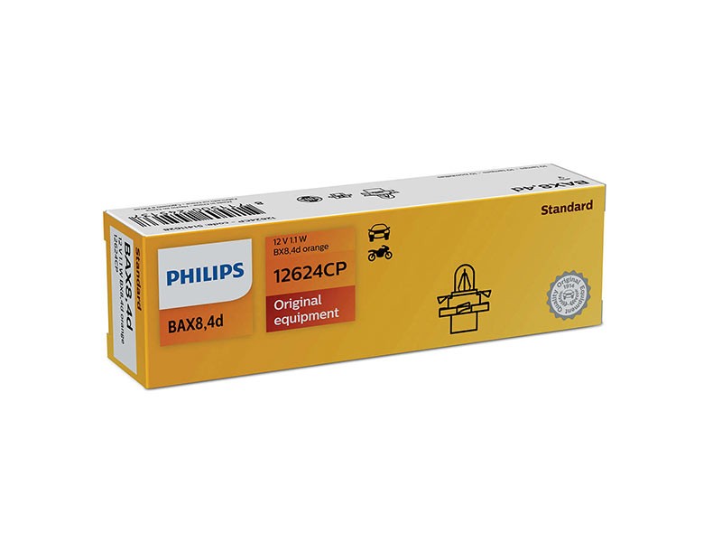 Крушка за табло Philips B8.4D Standard оранжева 12V, 1.1W, B8.4D, 1 брой