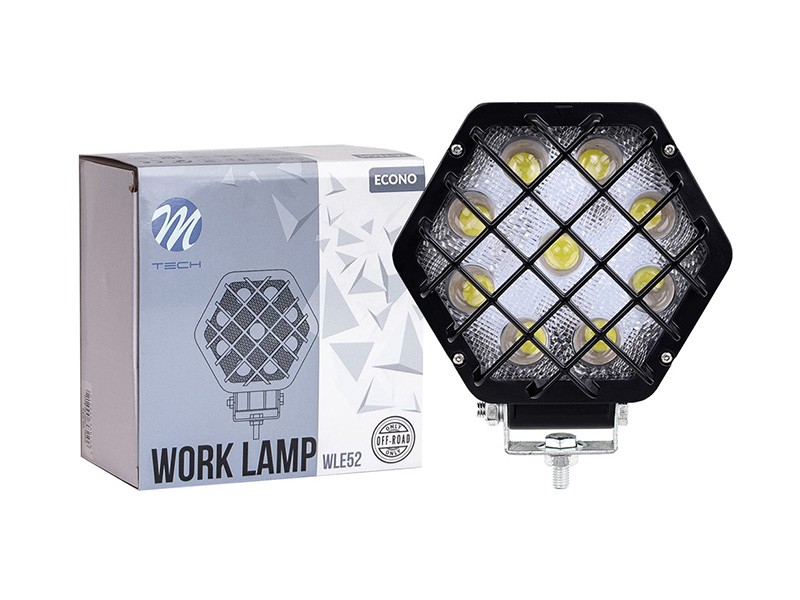 LED бар M-tech Work Lamp 4" с 9 диода 12-24V, 27W, 6500K, 1600lm, 138x124x65mm, 1 брой