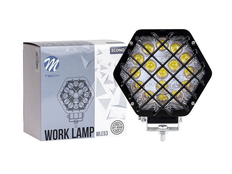 LED бар M-tech Work Lamp 4" с 16 диода 12-24V, 48W, 6500K, 2300lm, 138x124x65mm, 1 брой