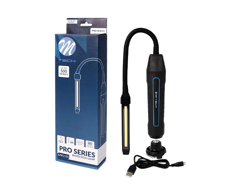 LED сервизна лампа M-tech PRO с телескопично тяло и магнит, 500lm-200lm, 6500K