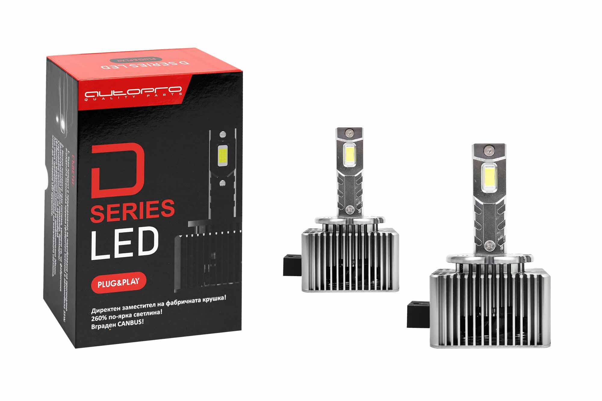 LED система Autopro Canbus за фарове D1S студено бяла светлина, 85V, 35W, 6000K, 8400LM, PK32d-2