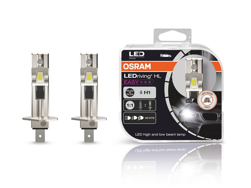 Комплект 2 броя LED крушки Osram Easy H1 12V, 9W, 6500K, 1100lm
