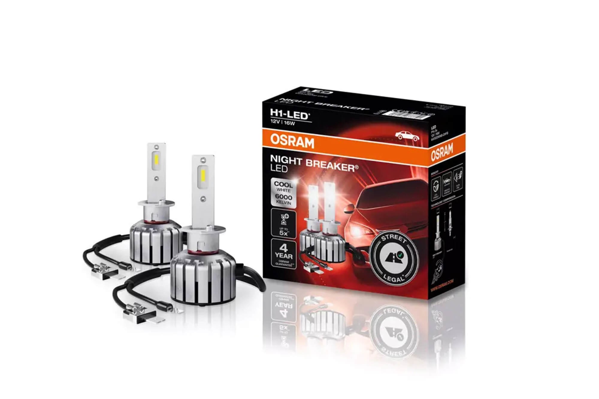 LED система Osram за фарове H1 Night Breaker студено бяла светлина, 12V, 16W, 6000K, 1550LM