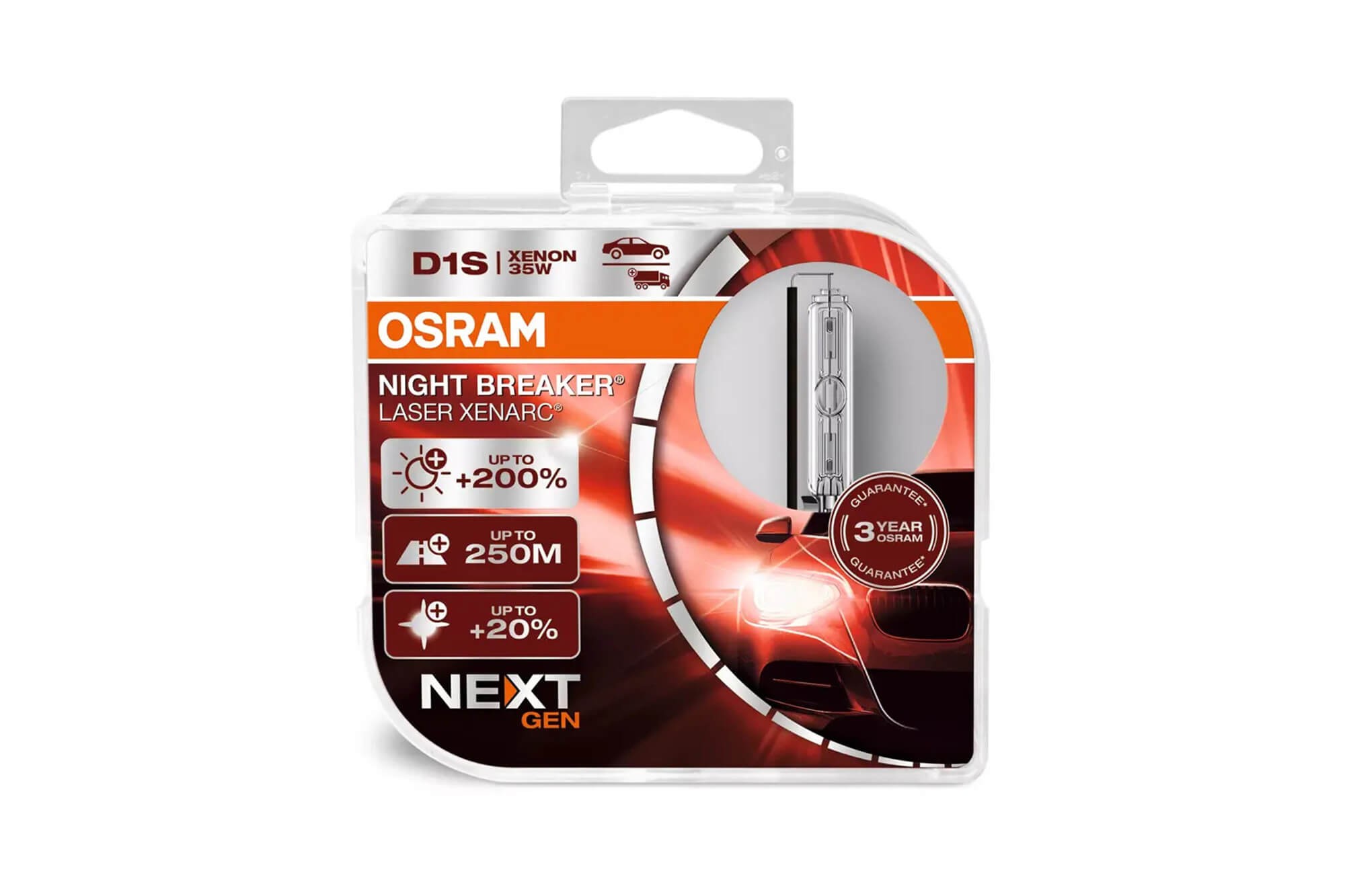 Комплект 2 броя ксенонови лампи Osram D1S Night Breaker Laser Next Gen 85V, 35W, PK32D-2, 4500K, 3200lm