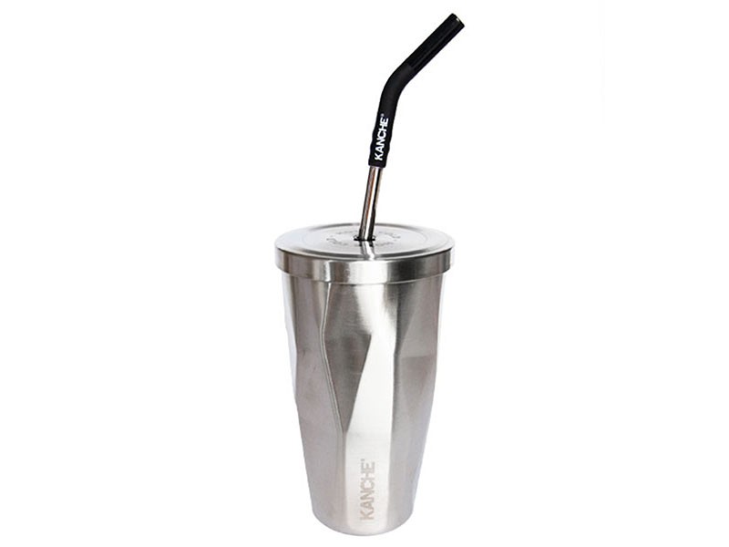 Метална термочаша Kanche Cristal със сламка 500ml