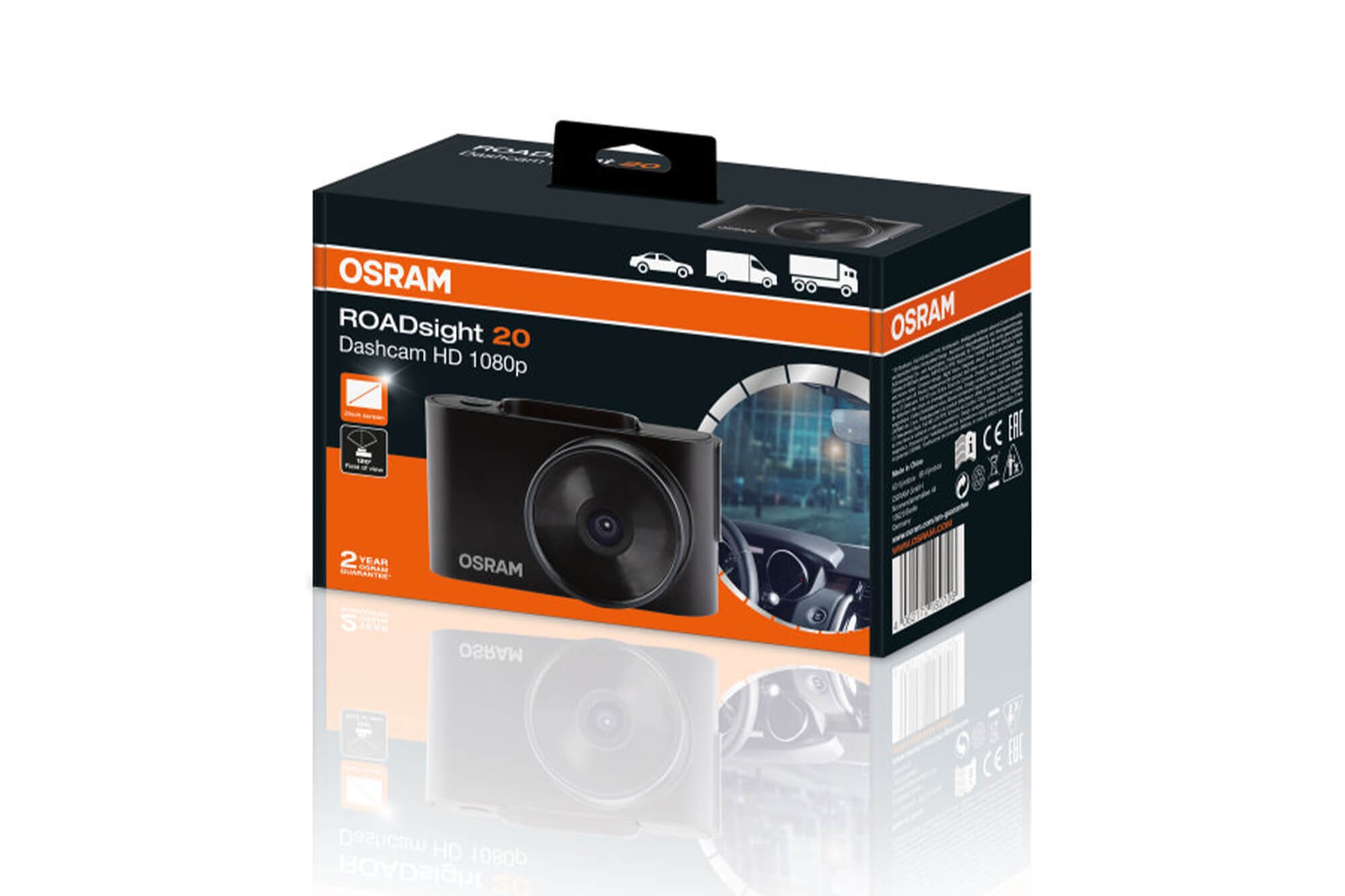 Видеорегистратор Osram ROADsight 20 1080p, 30FPS, обхват 120 градуса