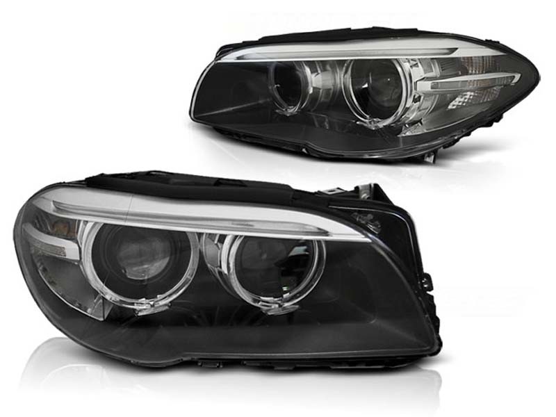 Комплект тунинг фарове с ангелски очи и DRL светлини за BMW 5 F10/F11 2010-07.2013 , ляв и десен