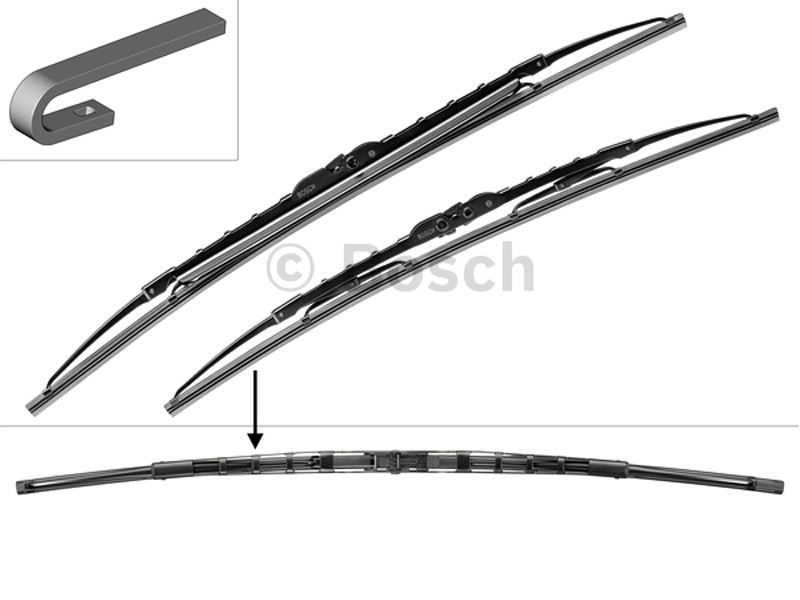 Комплект автомобилни чистачки BOSCH Twin 801 S, 600мм + 530мм, със спойлер