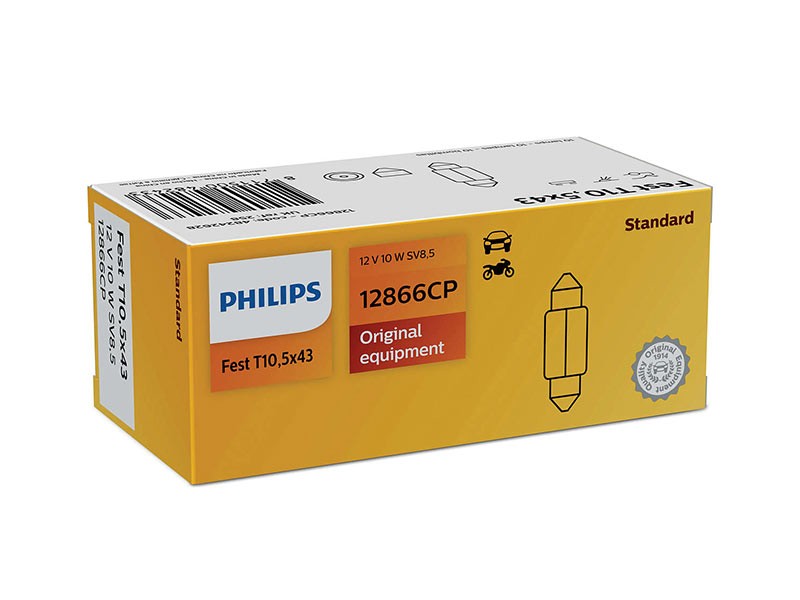Халогенна крушка Philips T10 Standard 12V, 10W, SV8.5, 1 брой Халогенна крушка Philips T10 Standard 12V, 10W, SV8.5, 1 брой