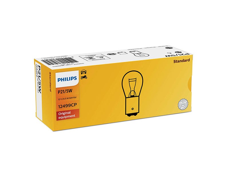 Халогенна крушка Philips P21/5W Standard 12V, 21/5W, BAY15D, 1 брой