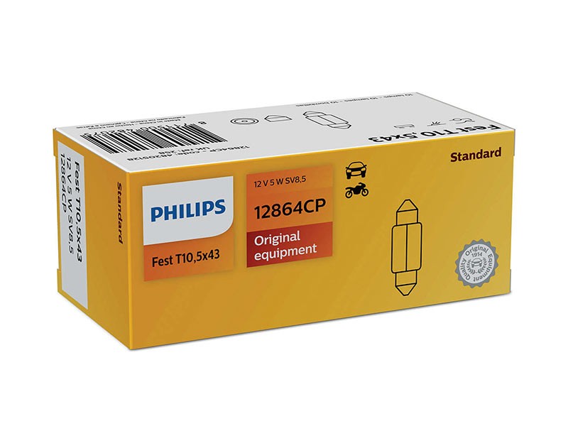 Халогенна крушка Philips T10 Standard 12V, 5W, SV8.5, 1 брой Халогенна крушка Philips T10 Standard 12V, 5W, SV8.5, 1 брой