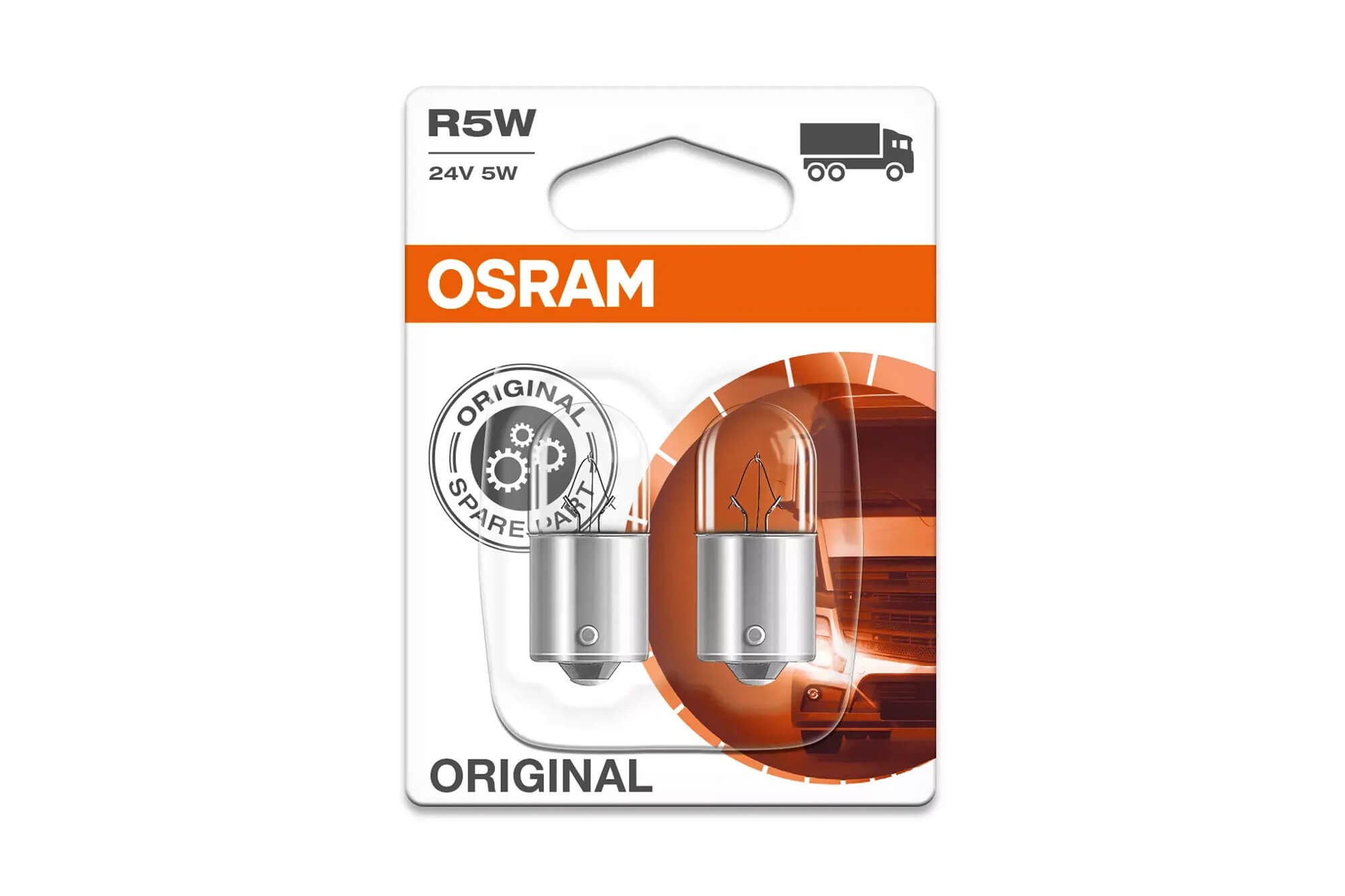 Комплект 2 броя крушки Osram R5W Original 24V, 5W, BA15s